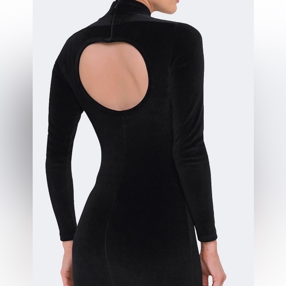 T By Alexander Wang Black Velvet Mini Cocktail Party Dress Exposed Back - Picture 1 of 14